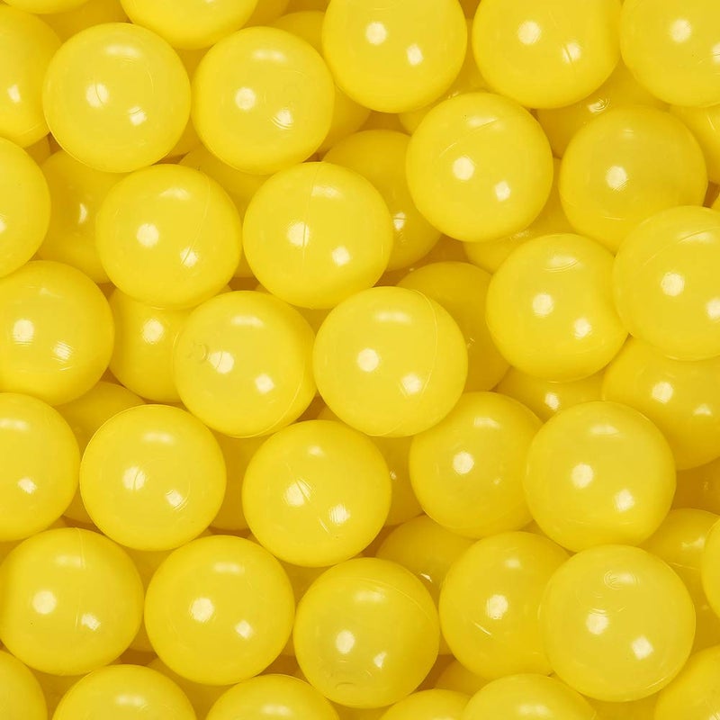PlayMaty Play Ball Pool Pit Balls - 2.36inches Phthalate&BPA Free Plastic Ocean Transparent Balls for Kids Toddlers and Babys for Playhouse Play Tent Playpen Pool Party Decoration Pack of 70 (Yellow) - Image 1